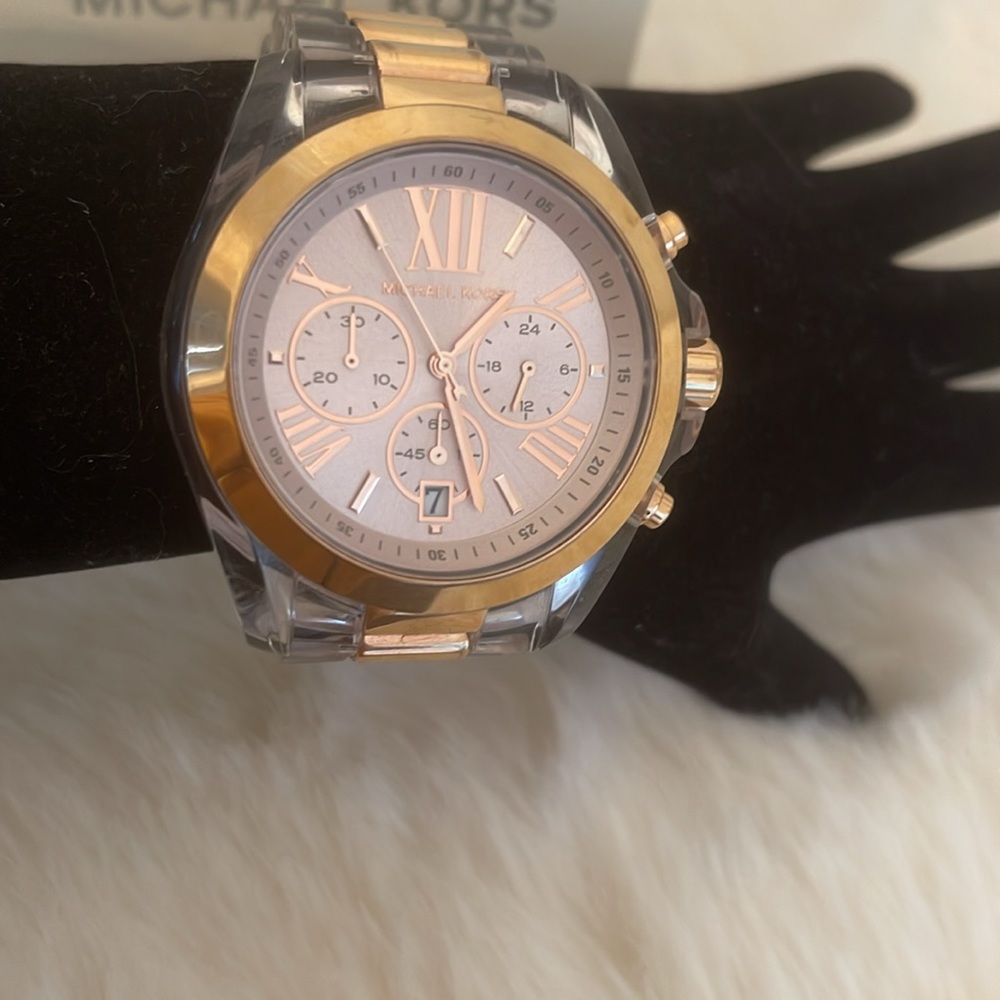 Michael Kors Bradshaw Chronograph Rose Gold-Tone Dial Ladies Watch MK6358